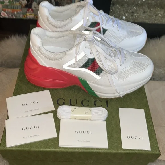 New & Authentic Gucci Rhyton Lavaredo Reflection Chunky Sneakers( Will trade) - Picture 9 of 15